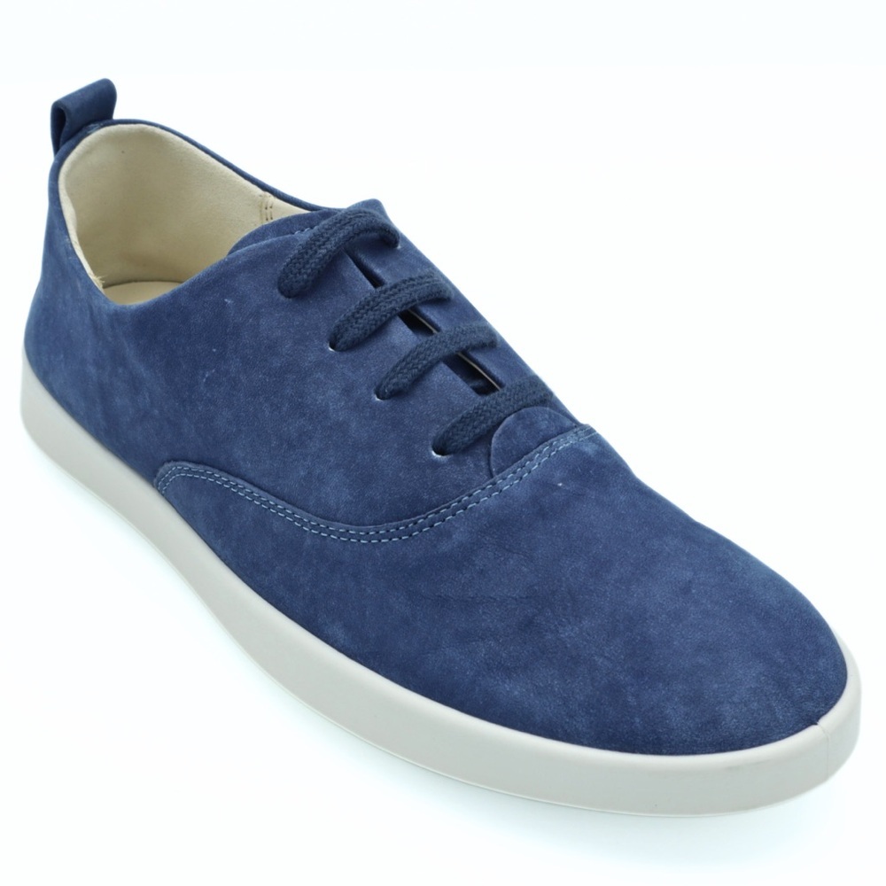 ECCO Women’s Leisure Tie Sneakers US 8 Blue Leather Preppy Comfort Shoes